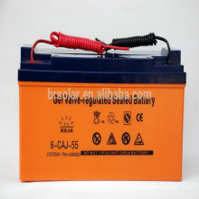 De Buena Calidad 12V 55AH batería recargable solar